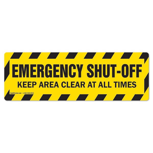 Emergency Shut Off 18in Non-Slip Floor Marker, 12PK, 16 in L, 16 in H, FD-2-R-16-12PK-99848
